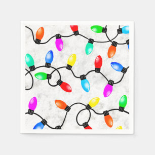 Servilleta De Papel Luces de Navidad en la Nieve