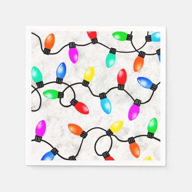 Servilleta De Papel Luces de Navidad en la Nieve (Anverso)