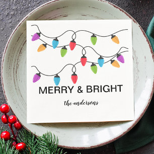 Servilleta De Papel Luces de Navidad Personalizadas en Papel