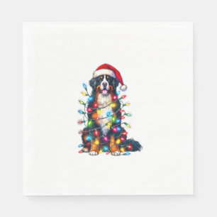 Servilleta De Papel Luces de Navidades de Bernese Mountain Dog