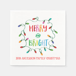 Servilleta De Papel Luces de Navidades merry y brillantes