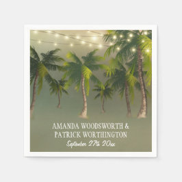 Servilleta De Papel Luces de playa Napkins Boda Tropical Palm Tree