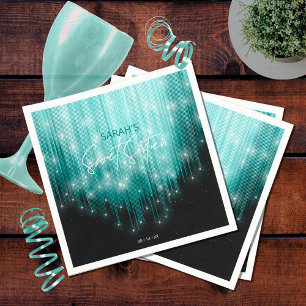 Servilleta De Papel Luces en cascada Dulce 16 ID790 Verde azulado
