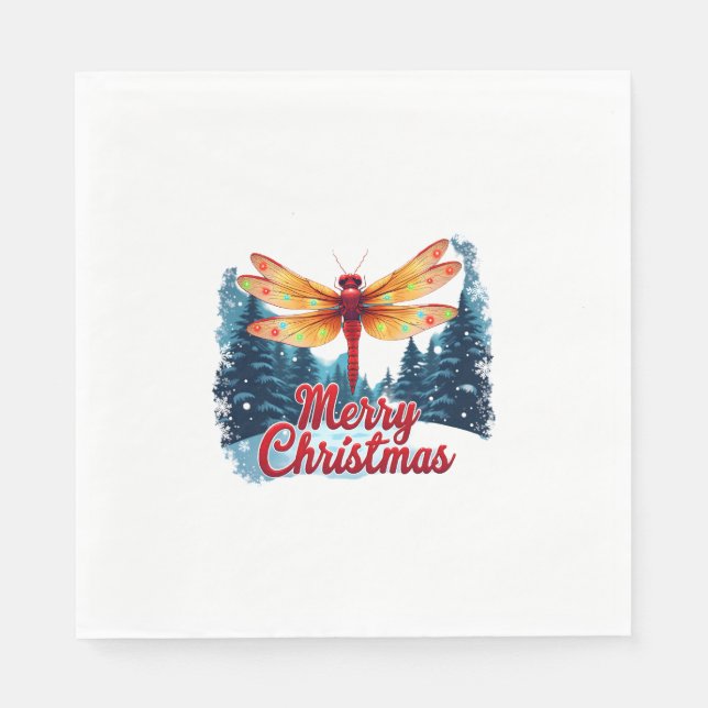 Servilleta De Papel Luces festivas de la libélula (Anverso)