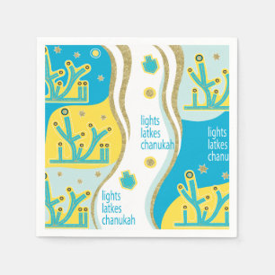Servilleta De Papel Luces Latkes Chanukah