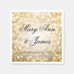 Servilleta De Papel Luces Purpurinas boda Gold
