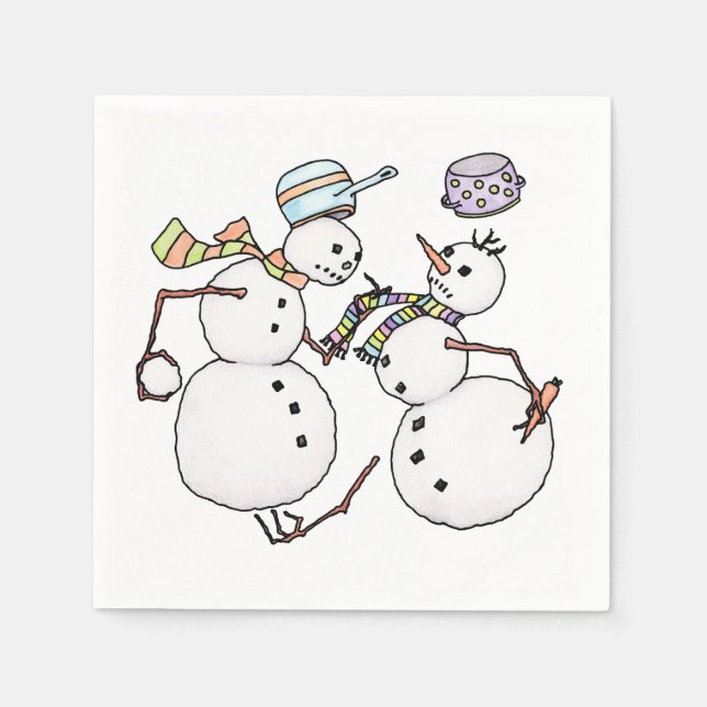 Servilleta De Papel Lucha de Snowman (Anverso)