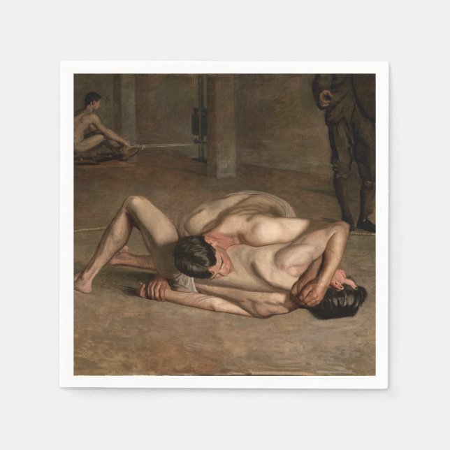Servilleta De Papel Luchadores (por Thomas Eakins) (Anverso)
