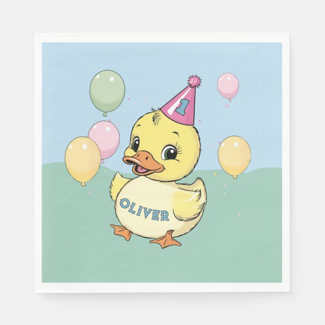 Servilleta De Papel Luck Duck Birthday Party Duckie Paper cup (Anverso)
