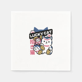 Servilleta De Papel Lucky Cat Maneki Neko – Japanese Fortune Cat 
