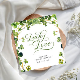 Servilleta De Papel Lucky in Love Bridal Shower Green Shamrock 