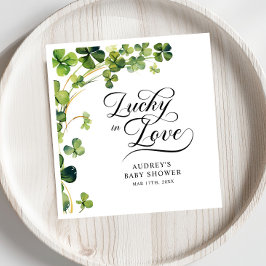 Servilleta De Papel Lucky in Love Bridal Shower Green Shamrock 