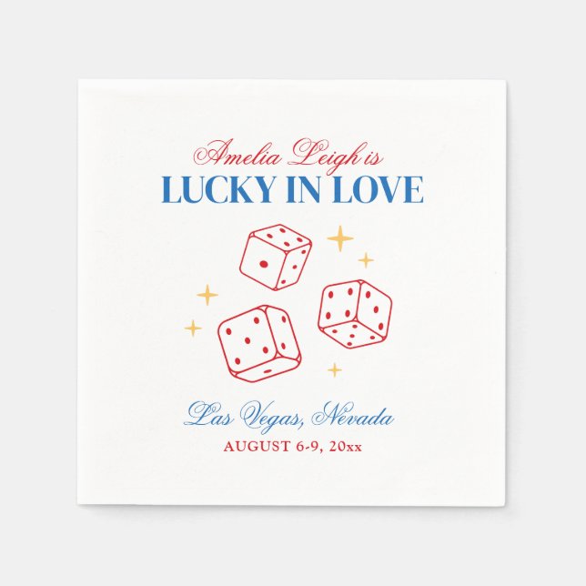 Servilleta De Papel Lucky In Love Casino Bachelorette Weekend (Anverso)