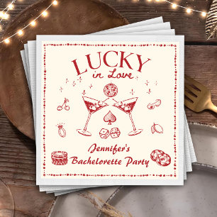 Servilleta De Papel Lucky In Love Cocktails Bachelorette Party Napkins
