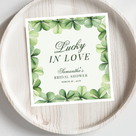 Servilleta De Papel Lucky in Love Green Shamrock Bridal Shower 