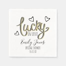 Servilleta De Papel Lucky in Love Hearts Bridal Shower