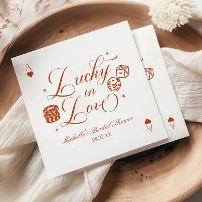 Servilleta De Papel Lucky In Love Playing Card Casino Bridal Shower (Subido por el creador)
