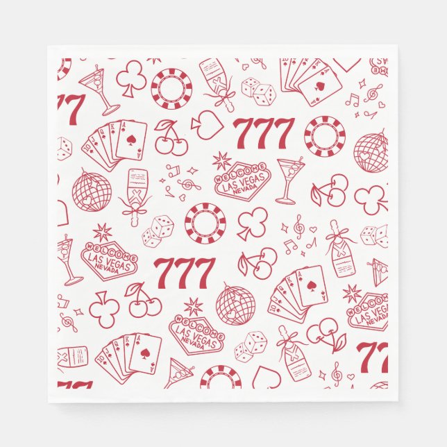 Servilleta De Papel Lucky In Love Vegas Bachelorette (Anverso)