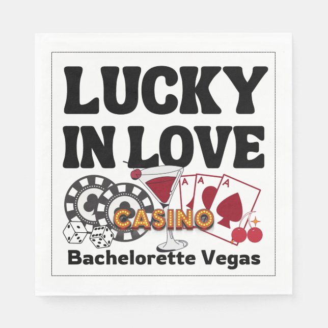 Servilleta De Papel Lucky In Love Vegas Bachelorette (Anverso)