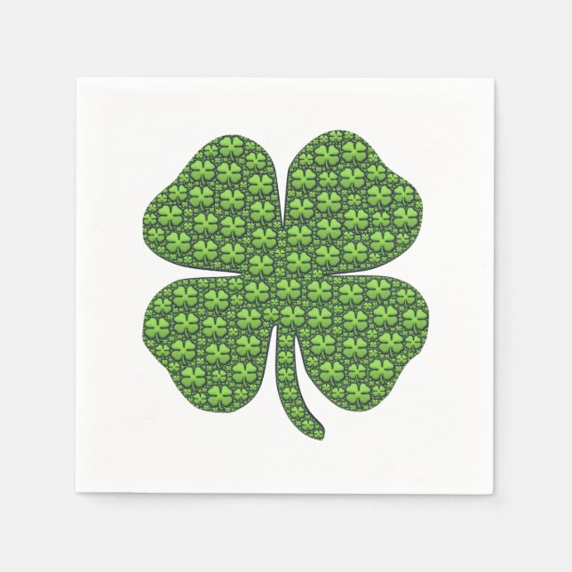 Servilleta De Papel Lucky Irish Clover Paper Napkin (Anverso)