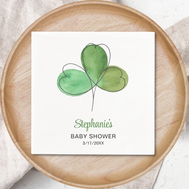 Servilleta De Papel Lucky Little Shamrock Baby Shower (Subido por el creador)