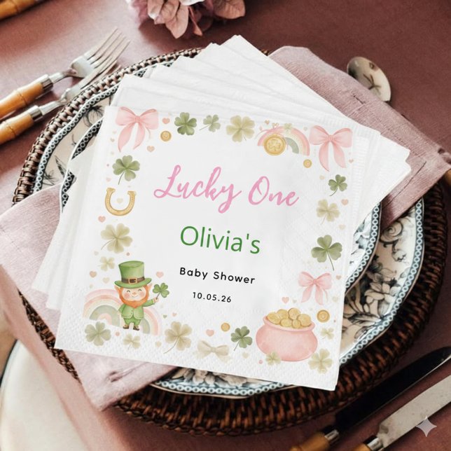 Servilleta De Papel Lucky One Baby Shower Napkins – St Patrick’s Day  (Subido por el creador)