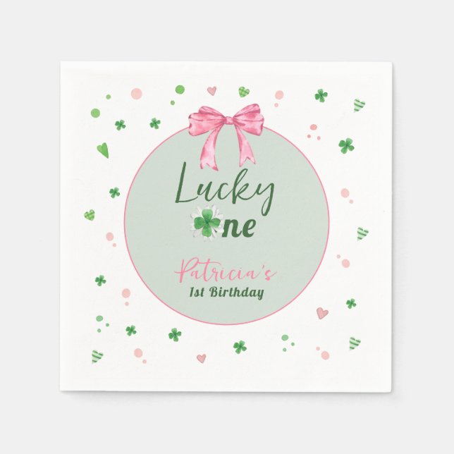 Servilleta De Papel Lucky One St Patrick Girl Birthday (Anverso)