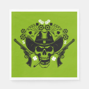Servilleta De Papel Lucky Poker Skull
