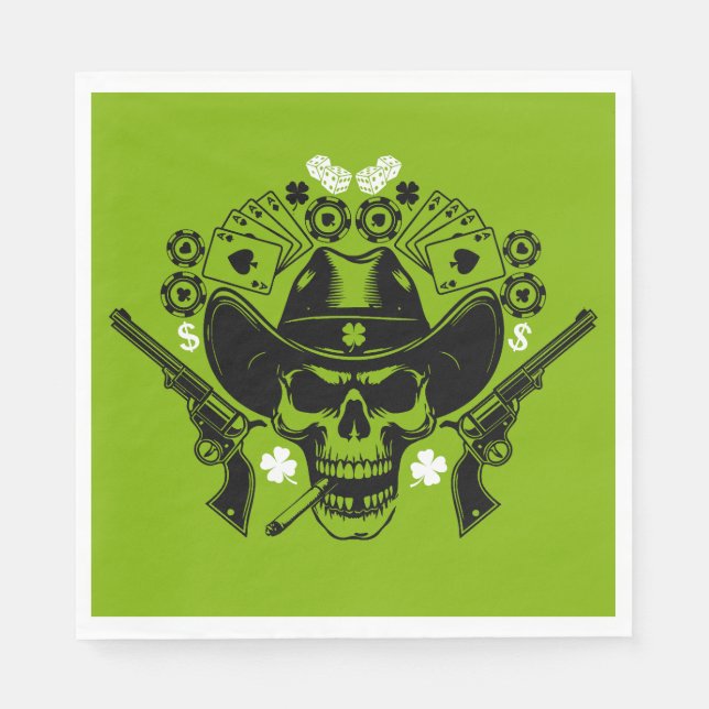 Servilleta De Papel Lucky Poker Skull (Anverso)