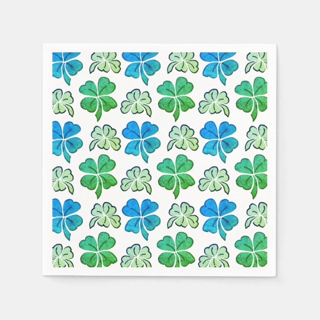 Servilleta De Papel Lucky Shamrock Clover Pattern St. Patrick (Anverso)