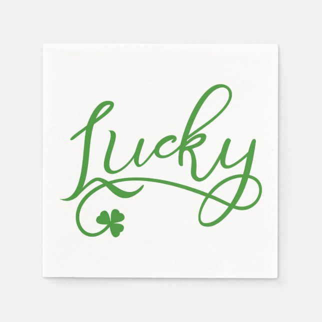 Servilleta De Papel Lucky Shamrock St Patricks Day Fiesta (Anverso)
