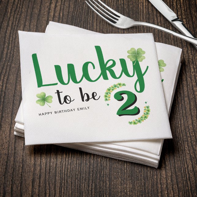 Servilleta De Papel Lucky to be St Patrick's Day Clover Kids Birthday (Subido por el creador)