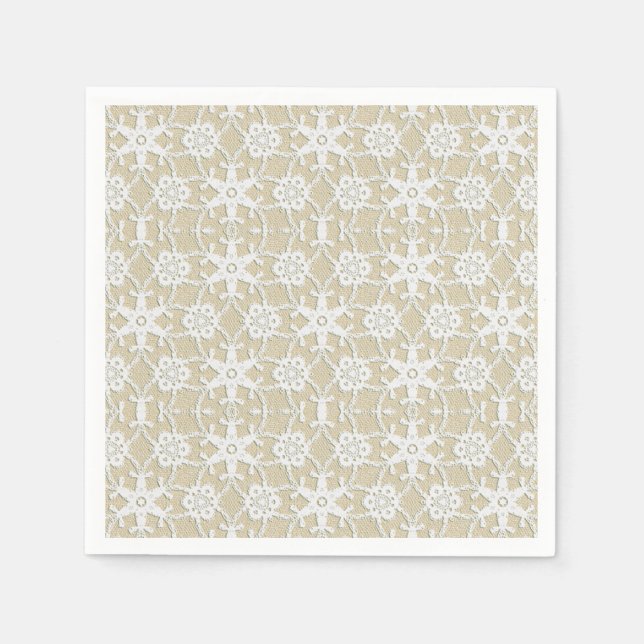 Servilleta De Papel Lugar antiguo - blanco y beige (Anverso)