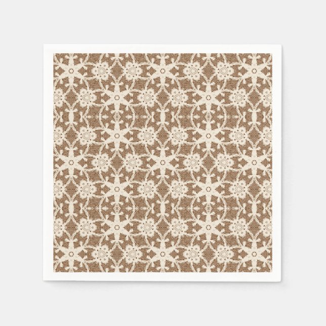 Servilleta De Papel Lugar antiguo - crema y marrón (Anverso)