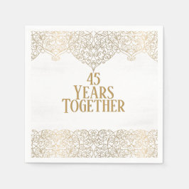 Servilleta De Papel Lugar de oro de 45 años en servilletas blancas