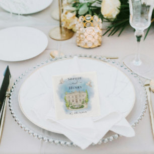 Servilleta De Papel Lugar elegante palomas florales Boda Lujo