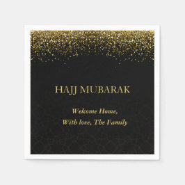 Servilleta De Papel Lujo Caligrafía Árabe Dorada Hajj Mubarak 
