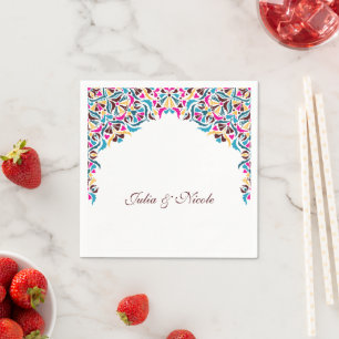 Servilleta De Papel Lujo Caprichoso Estilo Floral Marfil Boda Frontera