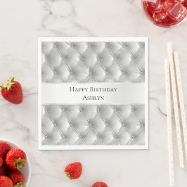 Servilleta De Papel Lujo Glam Gris Suave Falso Terciopelo