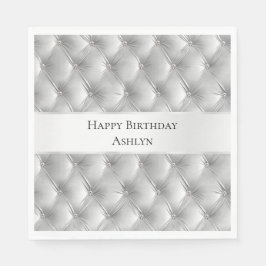 Servilleta De Papel Lujo Glam Gris Suave Falso Terciopelo