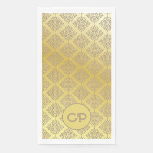 Servilleta De Papel Lujo Monogramado Gold Vintage Style