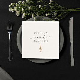 Servilleta De Papel Lujoso Boda Minimalista floral Gold