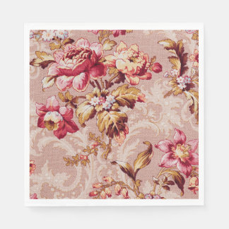 Servilleta De Papel Lujoso patrón Damask fiesta de familia floral rosa