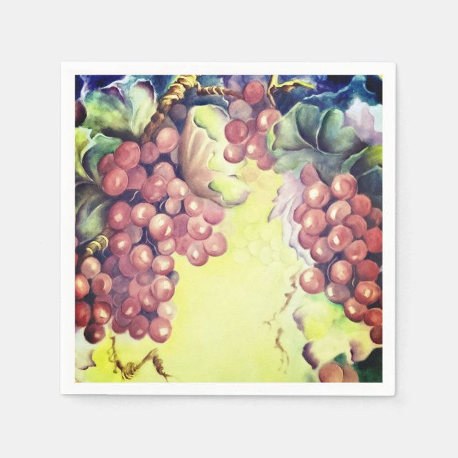 Servilleta De Papel Lujoso patrón de uva roja (Anverso)