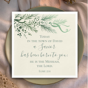 Servilleta De Papel Luke 2:11 Personalizado de guiones Navidades moder