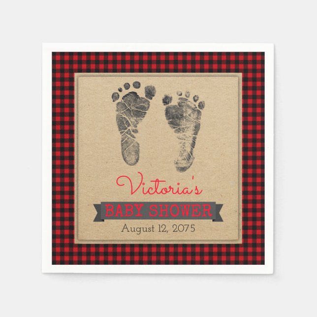 Servilleta De Papel Lumberjack Buffalo Juguetes Baby Shower Napkins (Anverso)