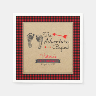 Servilleta De Papel Lumberjack Buffalo Plaid Baby Shower en español