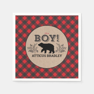 Servilleta De Papel Lumberjack Oso Niño Bebé Ducha