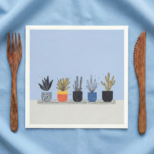 Servilleta De Papel Luminosa casa maceta botánica Ilustracion de plant