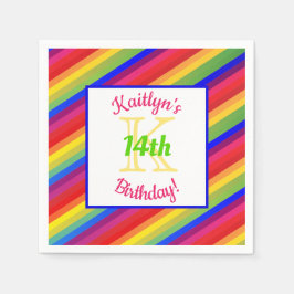 Servilleta De Papel Luminosas rayas Fiesta | Fiesta de papel Napkin